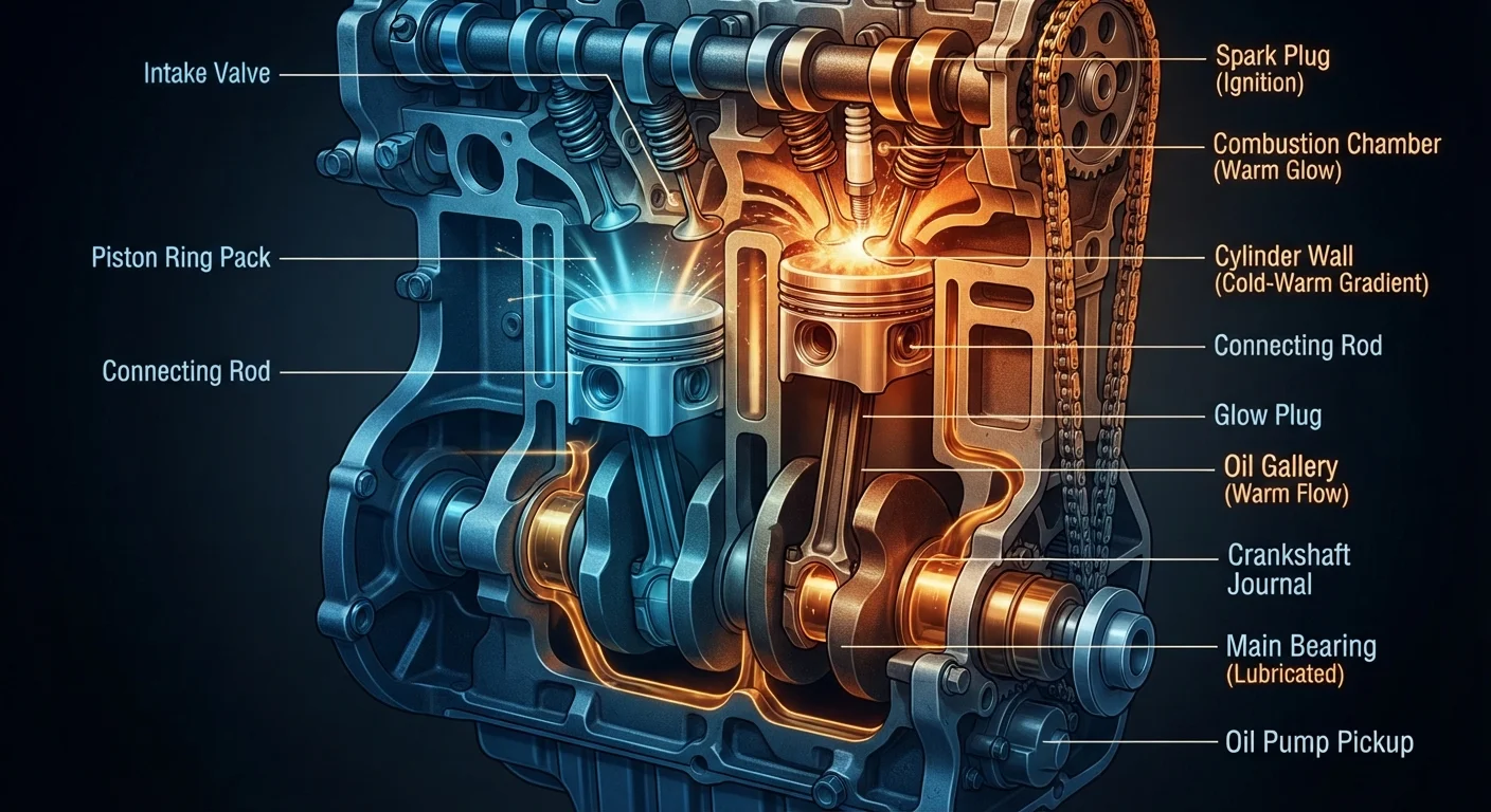 What Happens Inside an Engine During a Cold Start